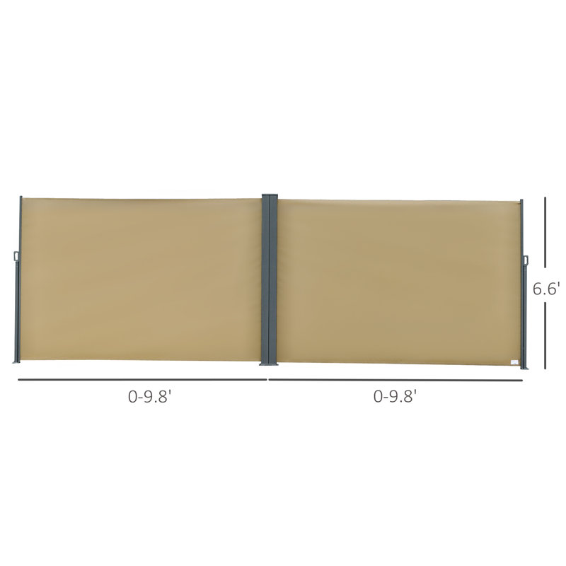 Outsunny 236.25" W x 3.5" D Manual Retraction Side Awning in Beige & Reviews Wayfair